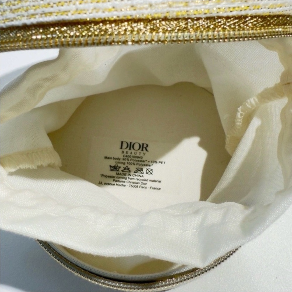 Dior Beauty✨💛⭐️Gold Round Zip Cosmetic Pouch - Picture 3 of 3